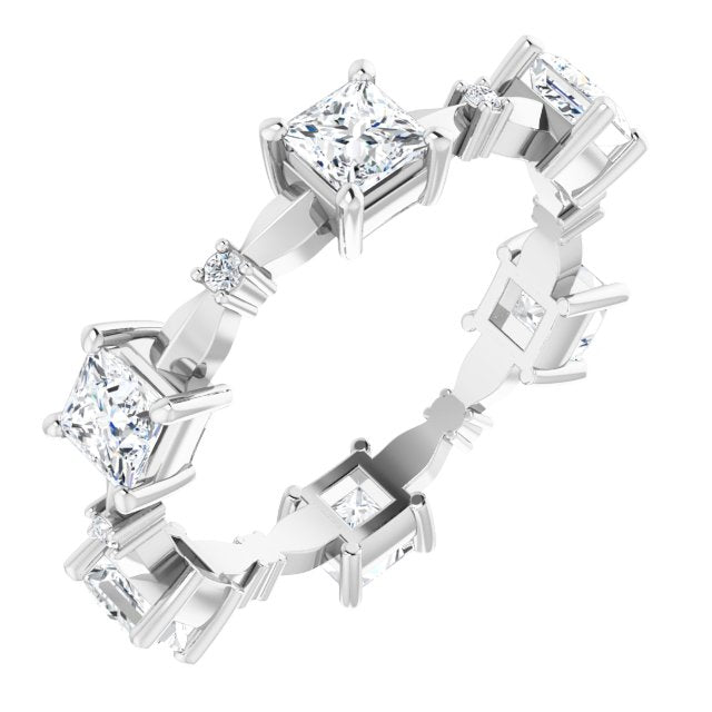 1.80 ct. Princess & Round Diamond Eternity Band-VIRABYANI